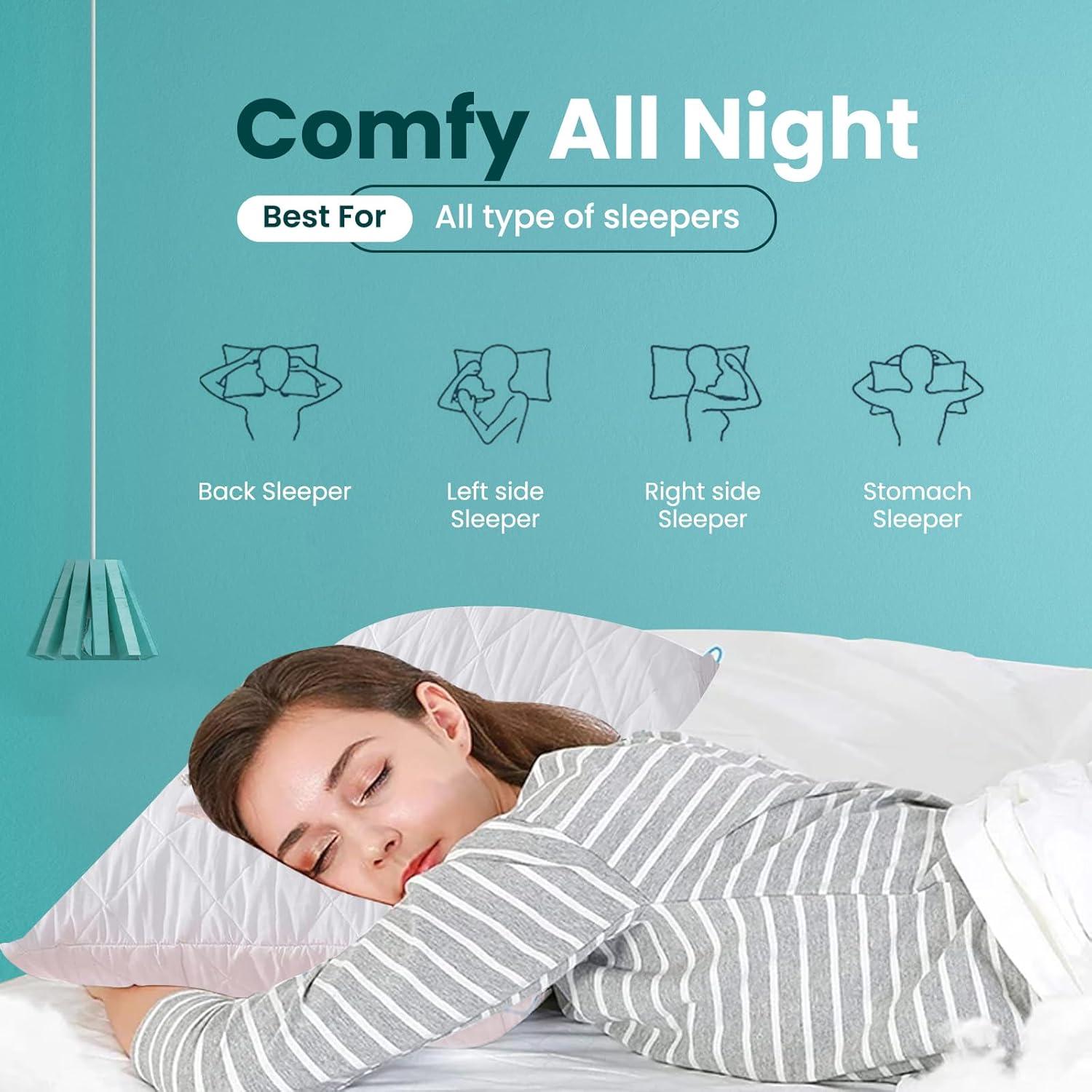 Filled Pillow Hotel Quality - Ultra Soft Bed Pillows with Pillow Protector - Sunshine Comforts