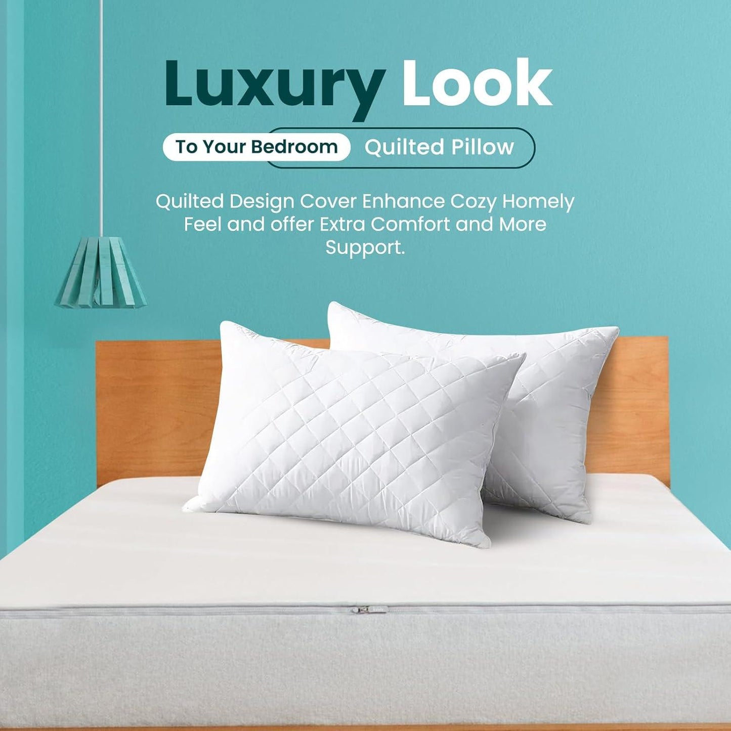 Filled Pillow Hotel Quality - Ultra Soft Bed Pillows with Pillow Protector - Sunshine Comforts