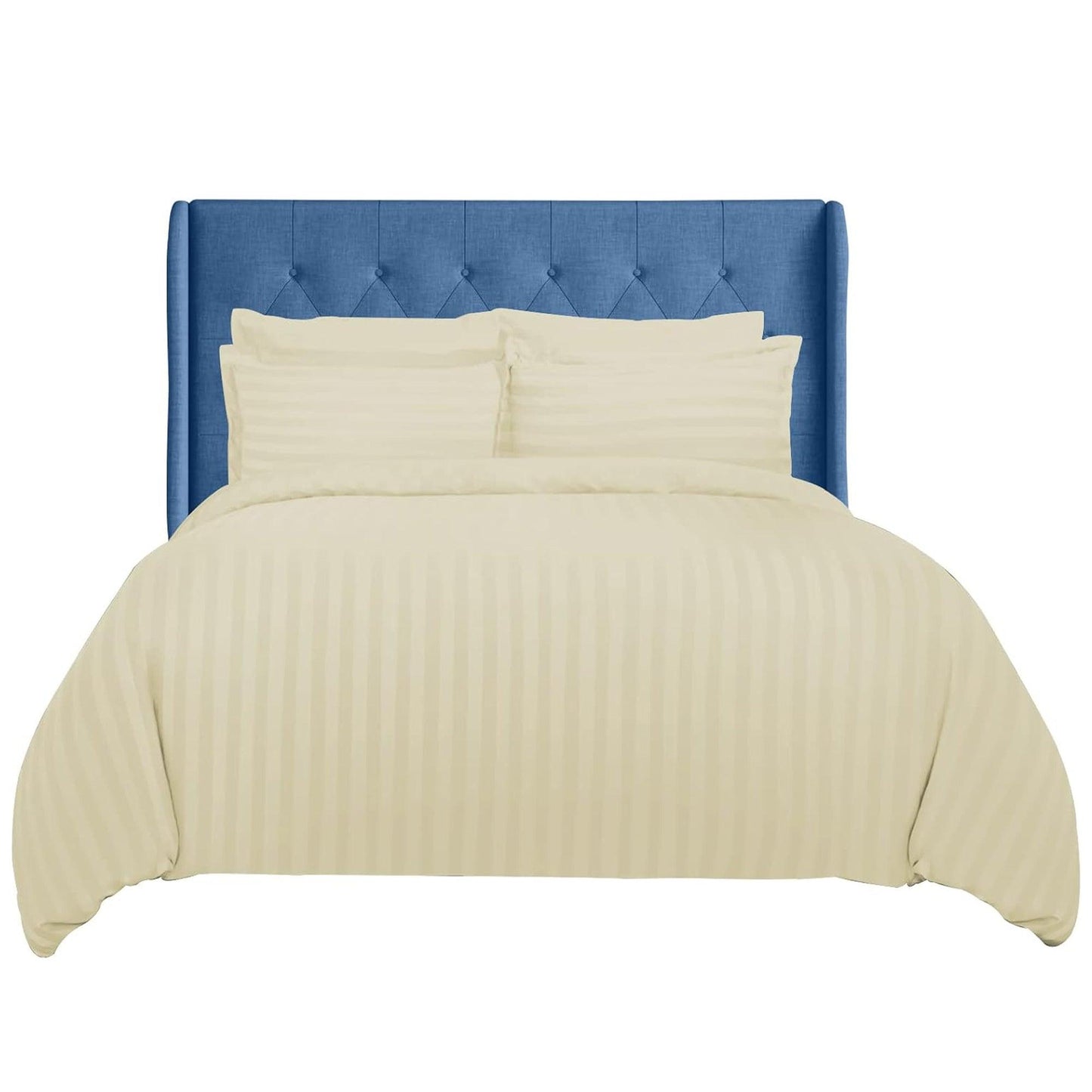 Duvet Cover - 3PC Hypoallergenic Satin Stripes Bedding Set with Pillow Cases - Sunshine Comforts