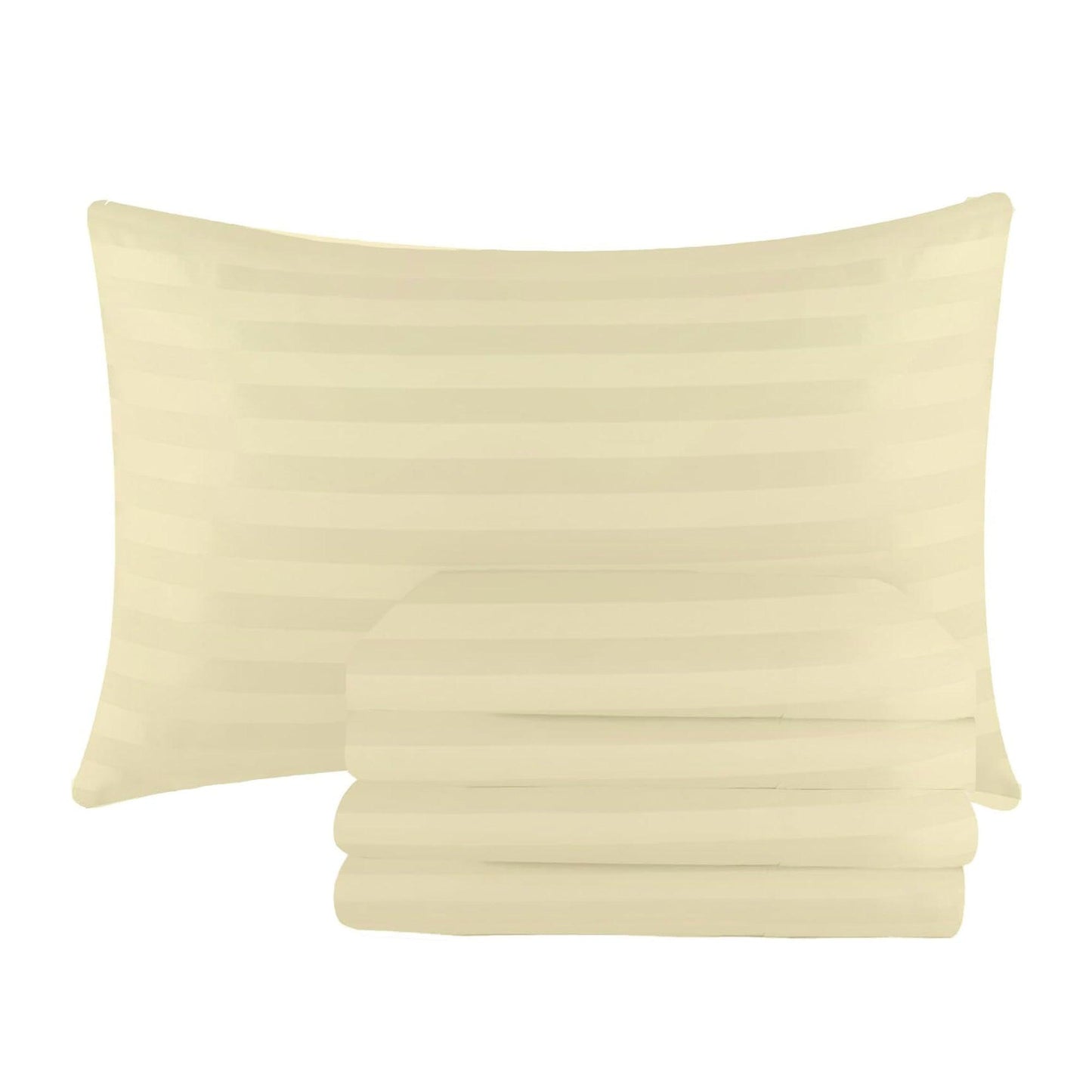 Pillow Cases, Hotel Quality Satin Stripes Pillows Cover Pack of 4 - Sunshine Comforts