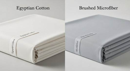 Egyptian Cotton vs Brushed Microfiber Flat Sheets
