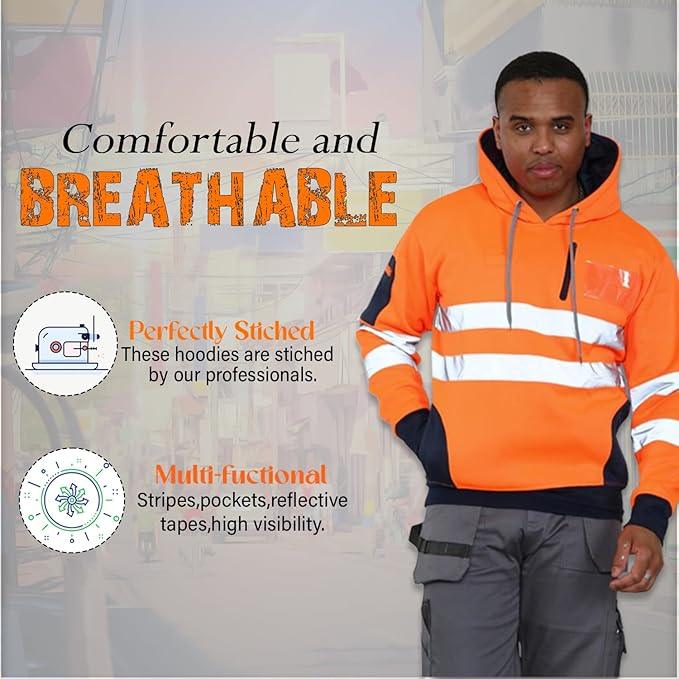 High vis jacket, Soft And Comfortable Pullover hi viz hoodie - Sunshine Comforts