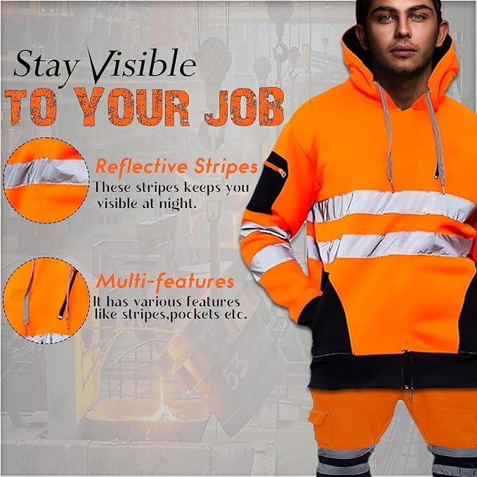 High vis jacket, Soft And Comfortable Pullover hi viz hoodie - Sunshine Comforts