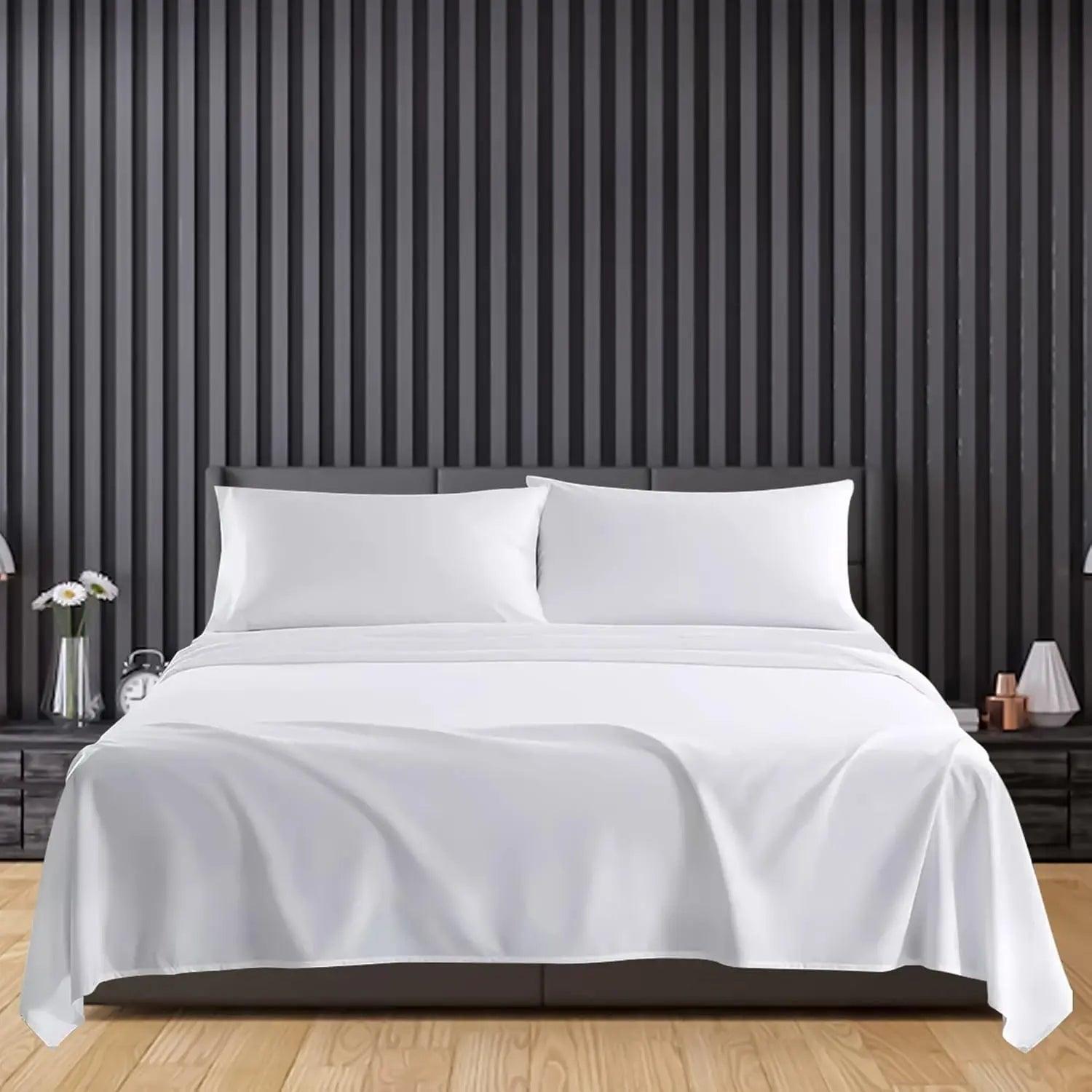 Egyptian Cotton Flat Sheet 200 Thread Count, Breathable, Anti Wrinkle, Shrink and Fade Resistant Flat Bed Sheets - Sunshine Comforts