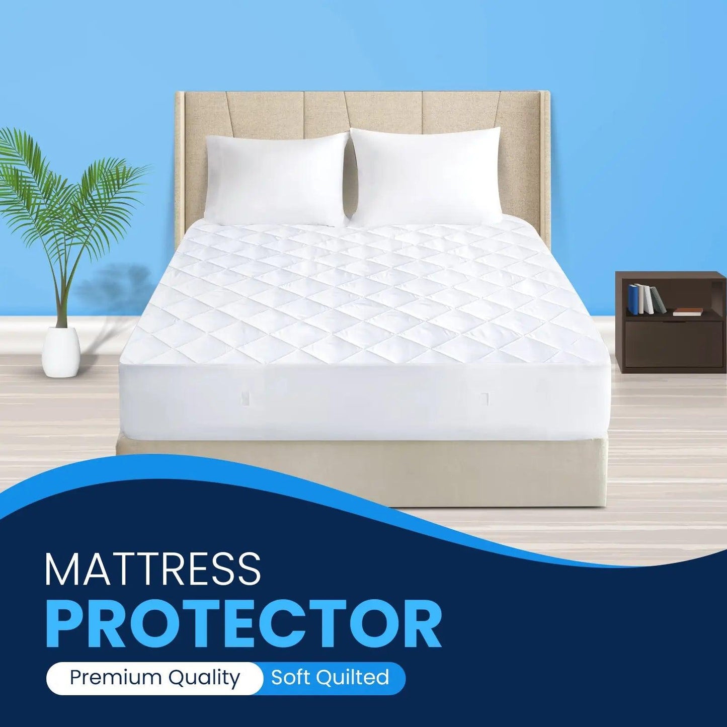 Mattress Protector with Soft Quilting Diamond Pattern - Sunshine Comforts