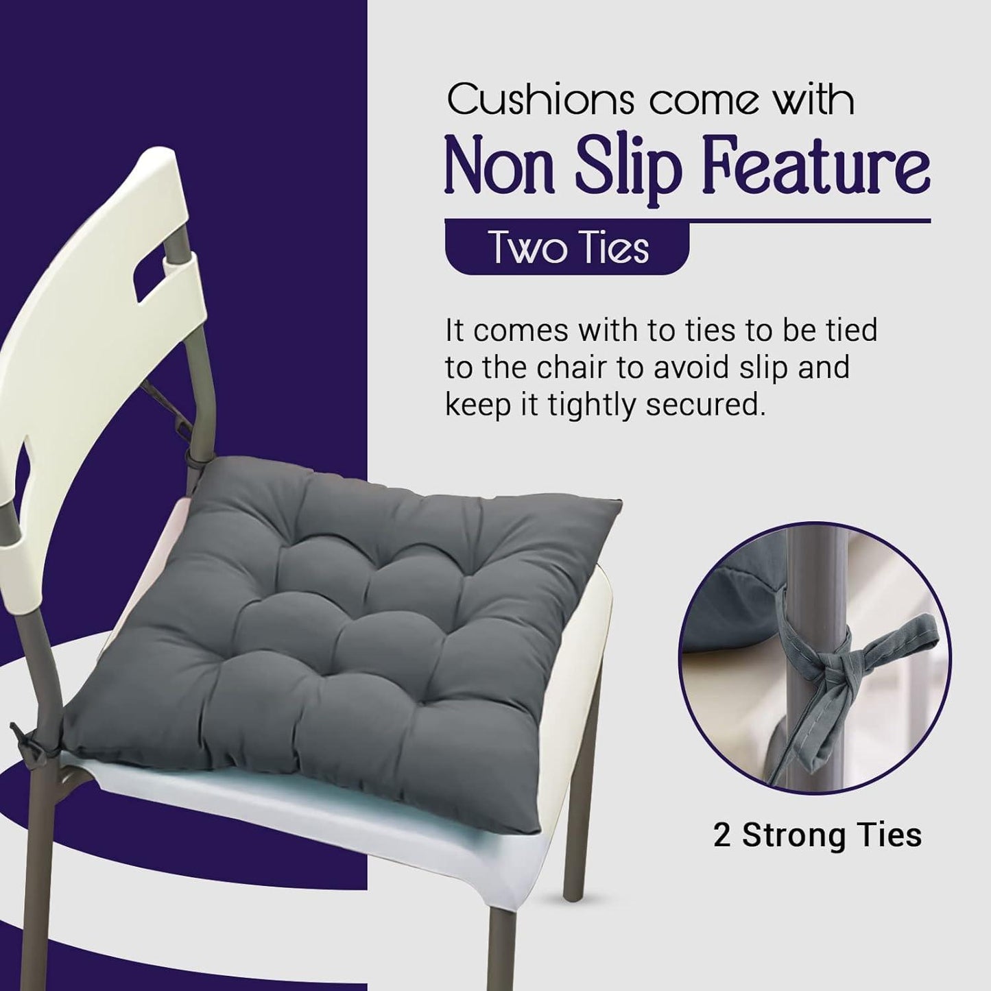 Velvet Seat Pad for Armchairs 40x40 with Ties Thick Armchair Pad Luxury Sofa Seat Pads Firm Support Floor Cushions-Soft Velvet Cover Garden Armchairs Pad - Sunshine Comforts