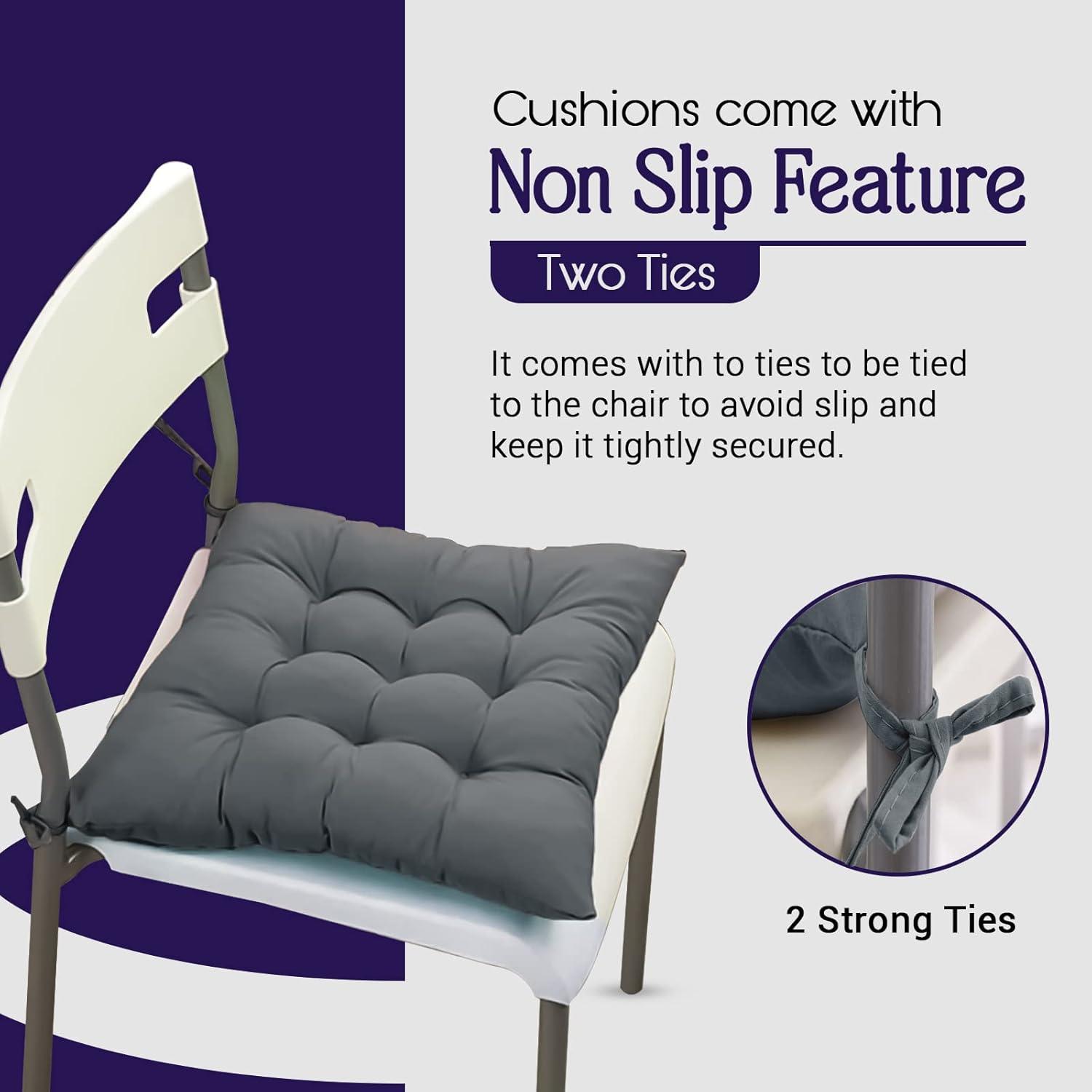Velvet Seat Pad for Armchairs 40x40 with Ties Thick Armchair Pad Luxury Sofa Seat Pads Firm Support Floor Cushions-Soft Velvet Cover Garden Armchairs Pad - Sunshine Comforts