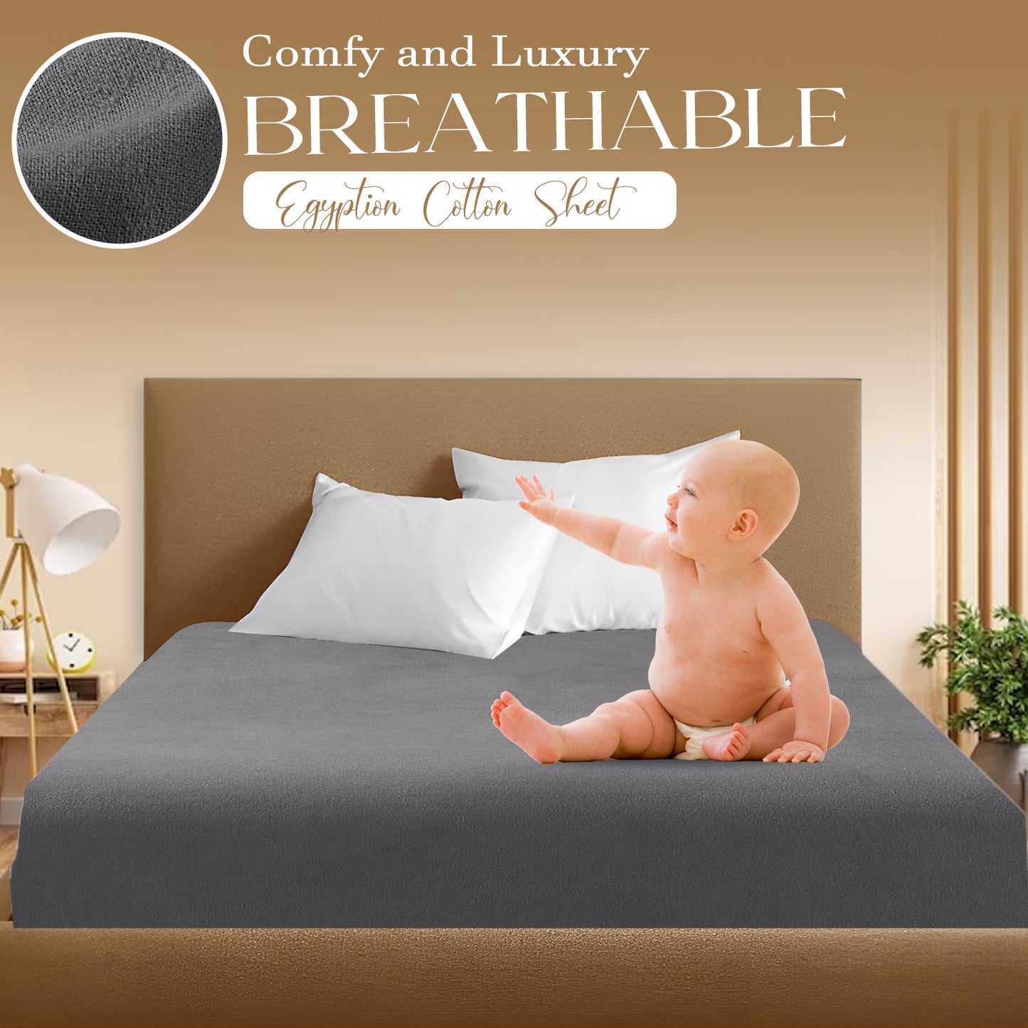 Fitted Sheet 30cm Extra Deep | Egyptian Cotton