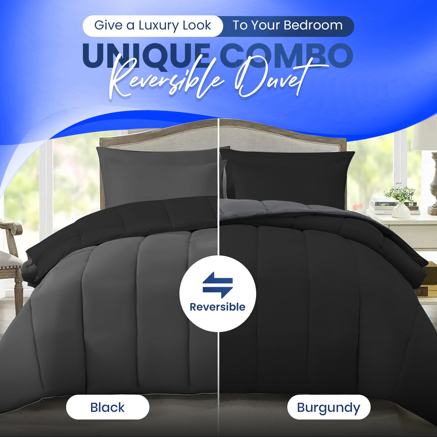 Reversible Duvet Cover Set Sunshine Comforts