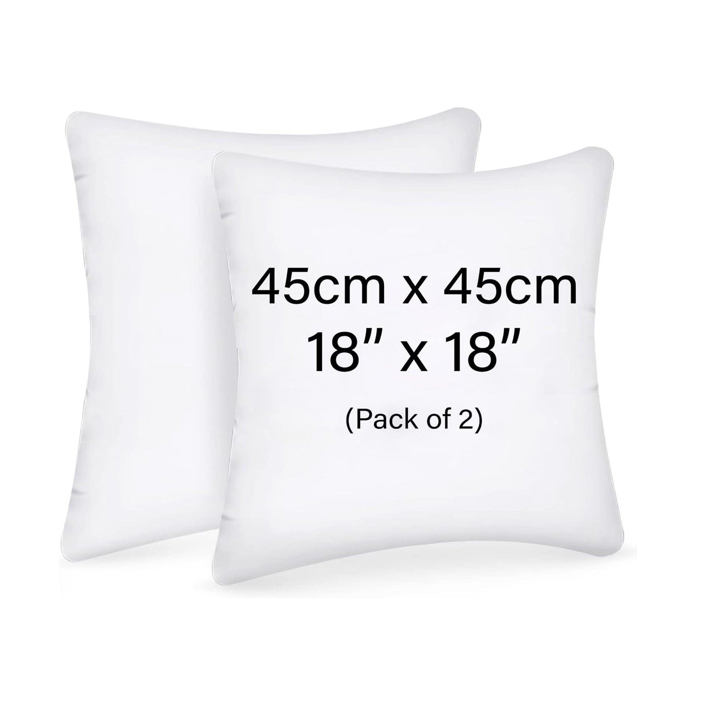 Cushion inserts, 45cm x 45cm, Extra Fluffy & Super Soft Cushion Pads - White - Sunshine Comforts