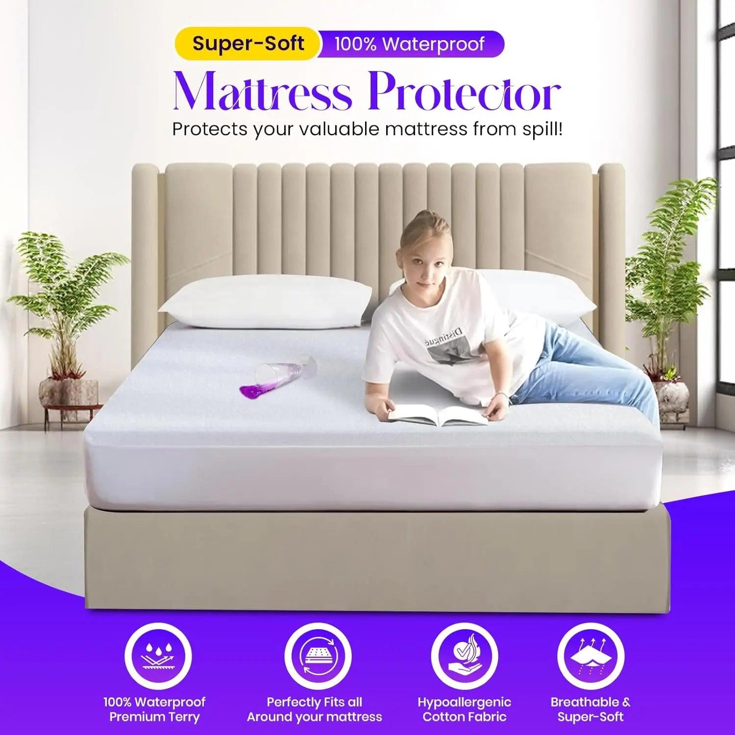 Waterproof Mattress Protector Super King - Sunshine Comforts