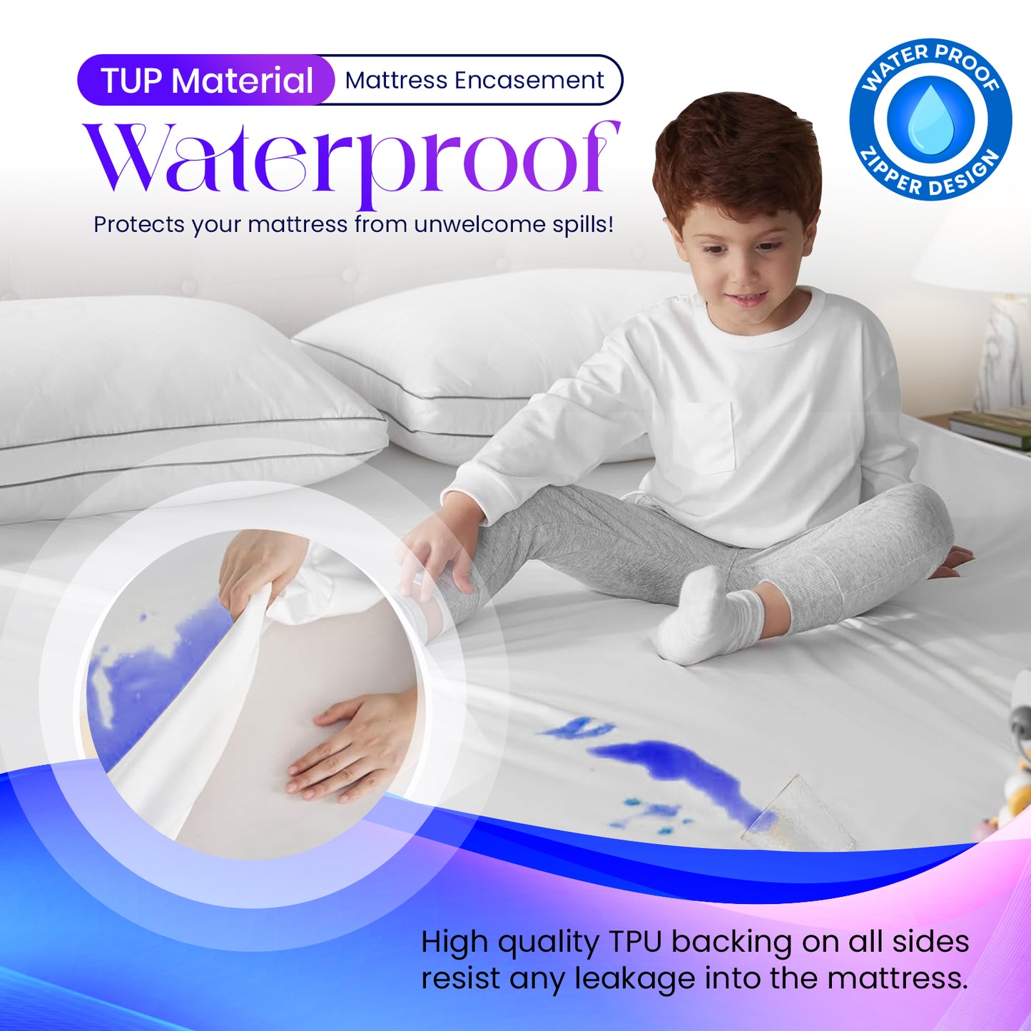 Waterproof Mattress Encasement | Zipper Sunshine Comforts