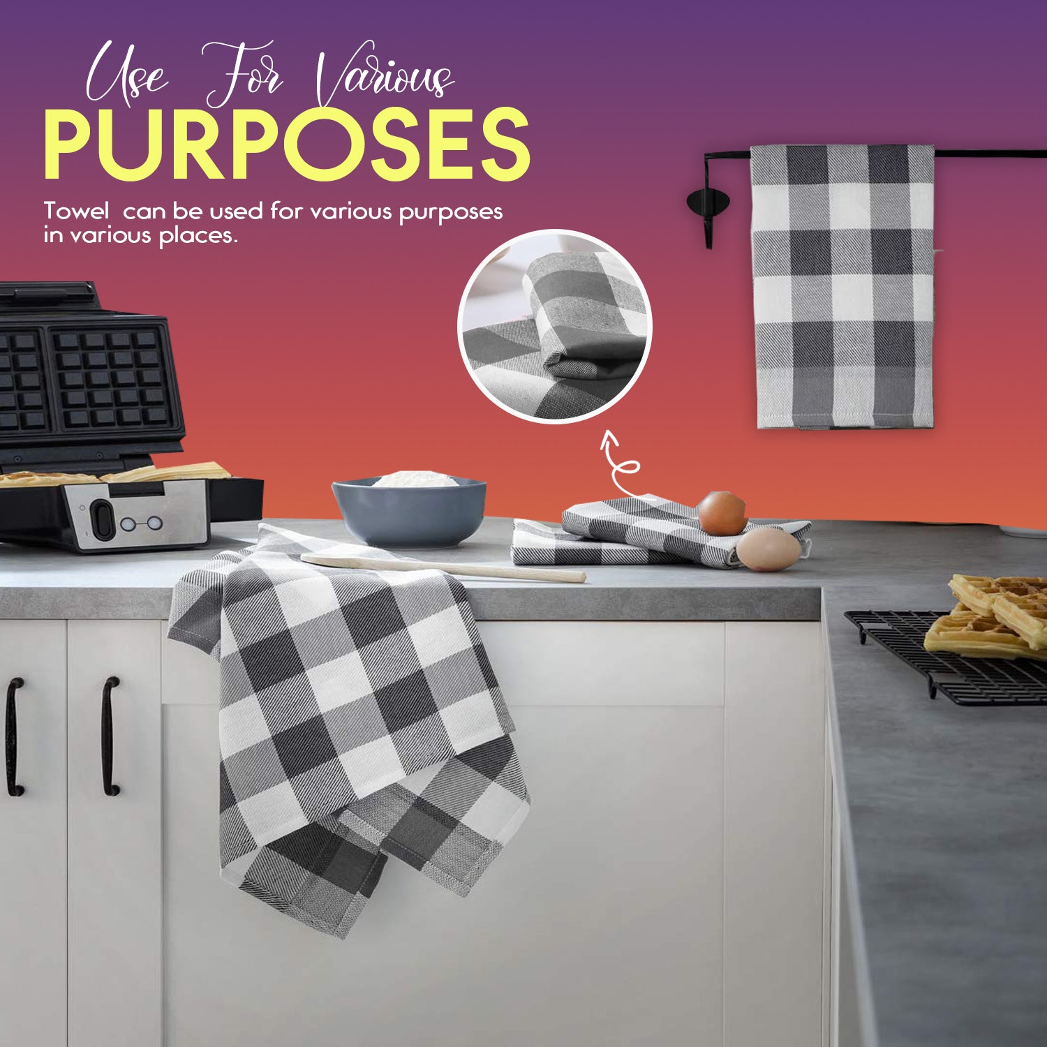 Tea Towels Egyptian Cotton, Super Absorbent Kitchen Towels, 40 x 70CM Sunshine Comforts