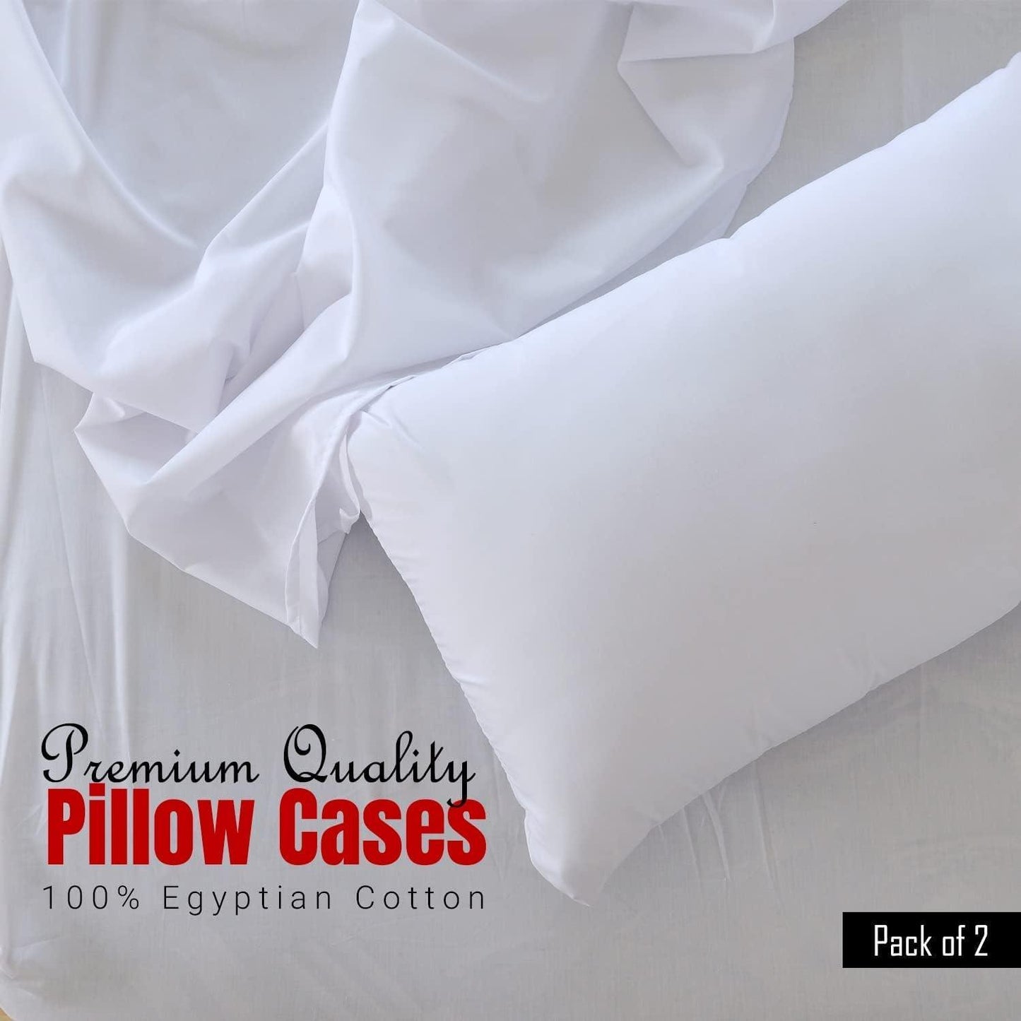 Egyptian Cotton Pillow Cases, Hotel Quality Pillows Cover Pack of 4 - Sunshine Comforts