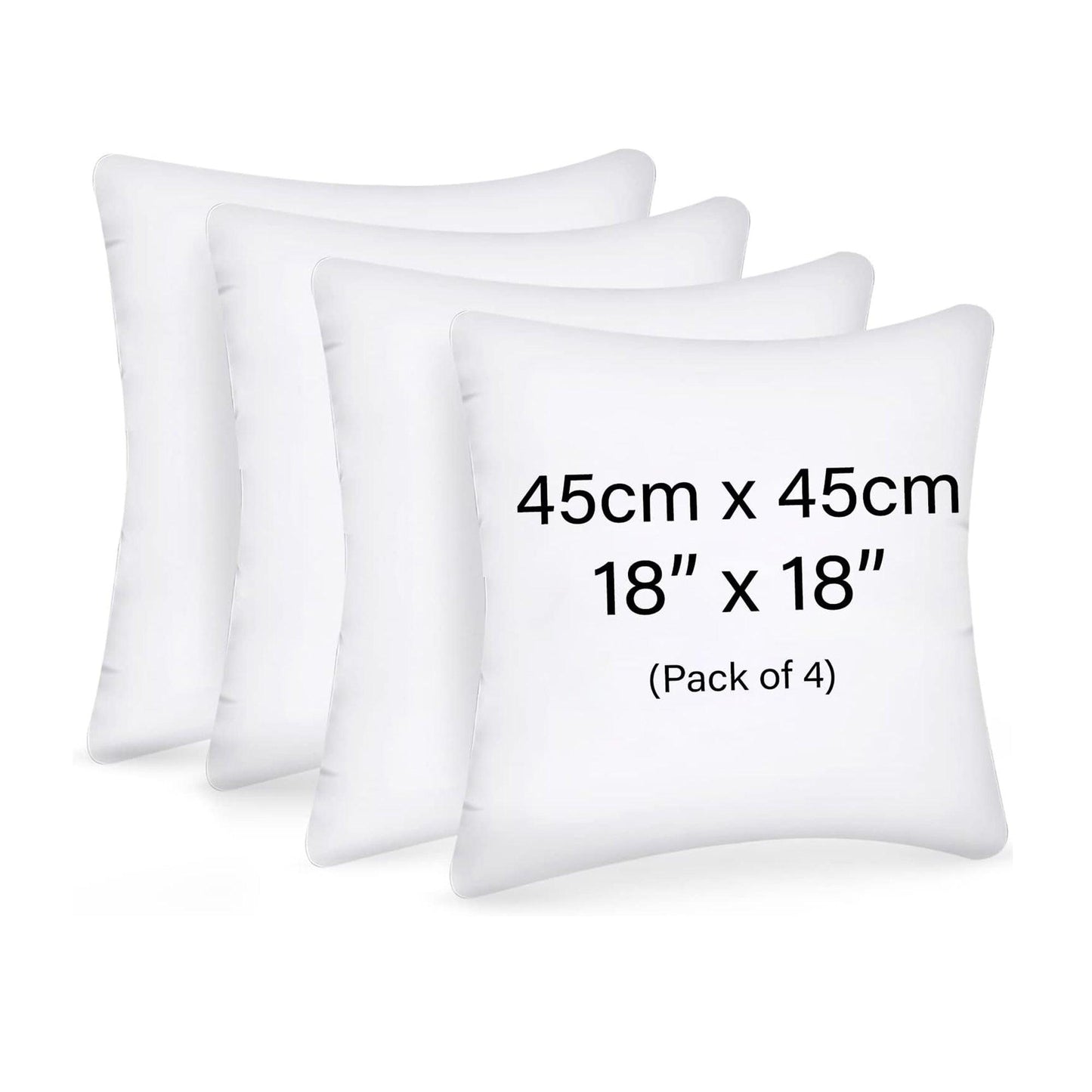 Cushion inserts, 45cm x 45cm, Extra Fluffy & Super Soft Cushion Pads - White - Sunshine Comforts
