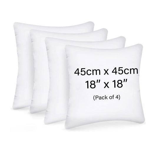 Cushion inserts, 45cm x 45cm, Extra Fluffy & Super Soft Cushion Pads - White - Sunshine Comforts
