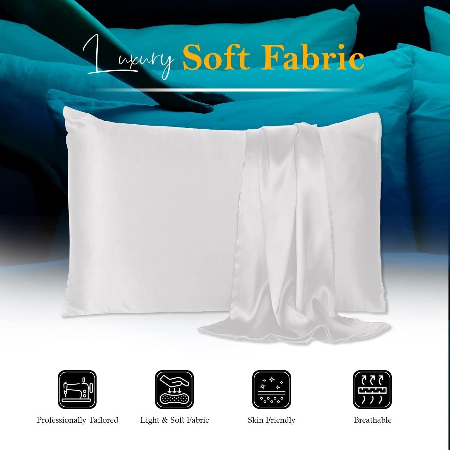 Egyptian Cotton Pillow Cases, Hotel Quality Pillows Cover Pack of 4 - Sunshine Comforts