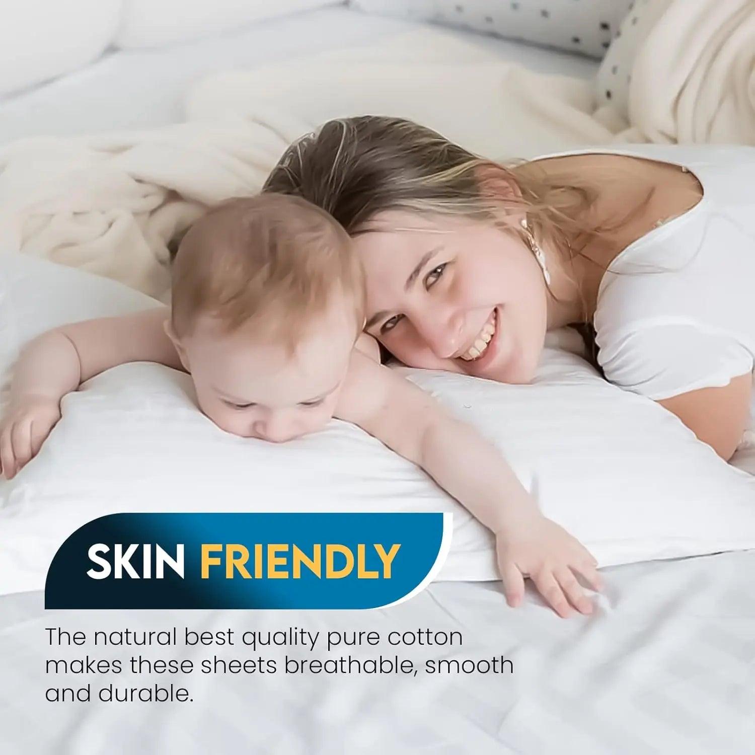 Egyptian Cotton Flat Sheet 200 Thread Count, Breathable, Anti Wrinkle, Shrink and Fade Resistant Flat Bed Sheets - Sunshine Comforts