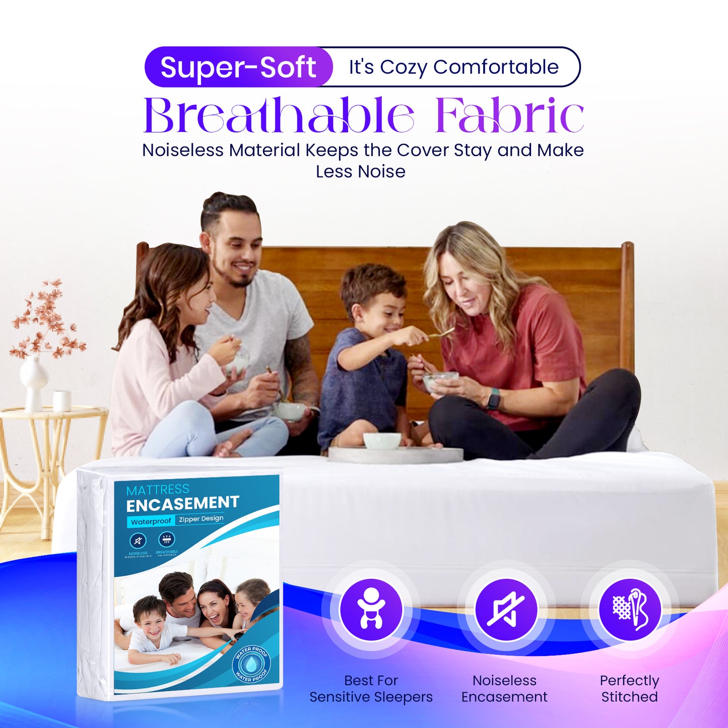 Waterproof Mattress Encasement | Zipper Sunshine Comforts