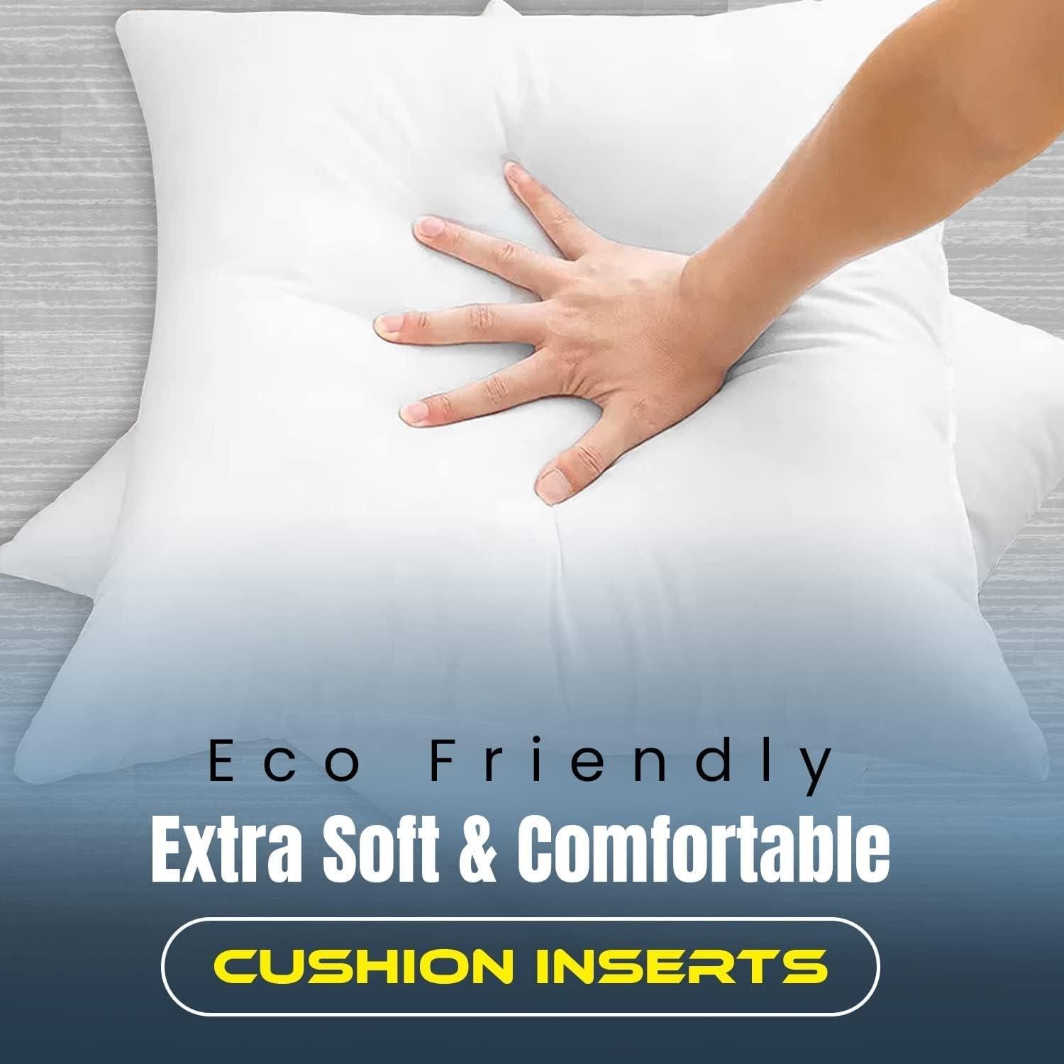 Cushion inserts, 45cm x 45cm, Extra Fluffy & Super Soft Cushion Pads - White - Sunshine Comforts