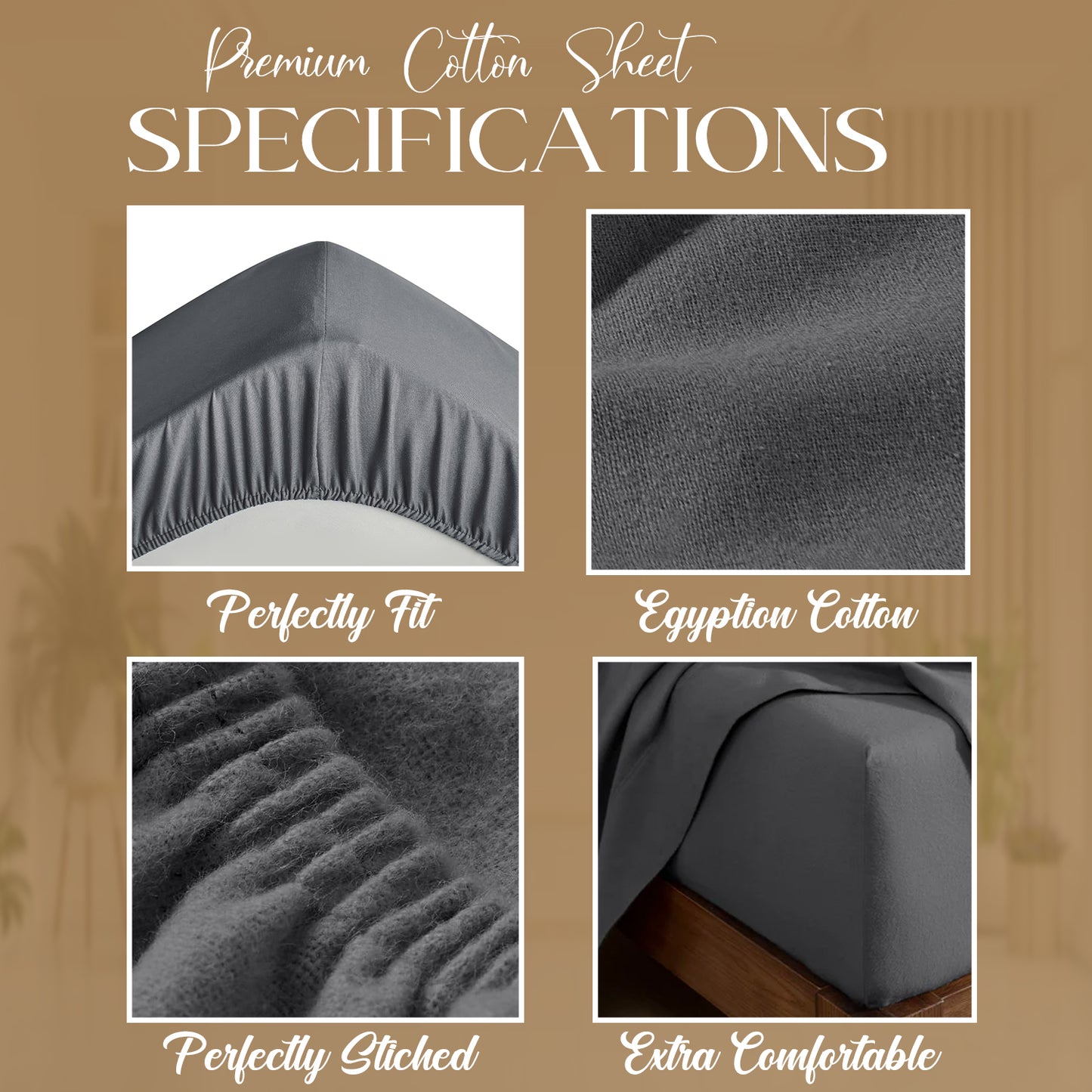 Fitted Sheet 30cm Extra Deep | Egyptian Cotton