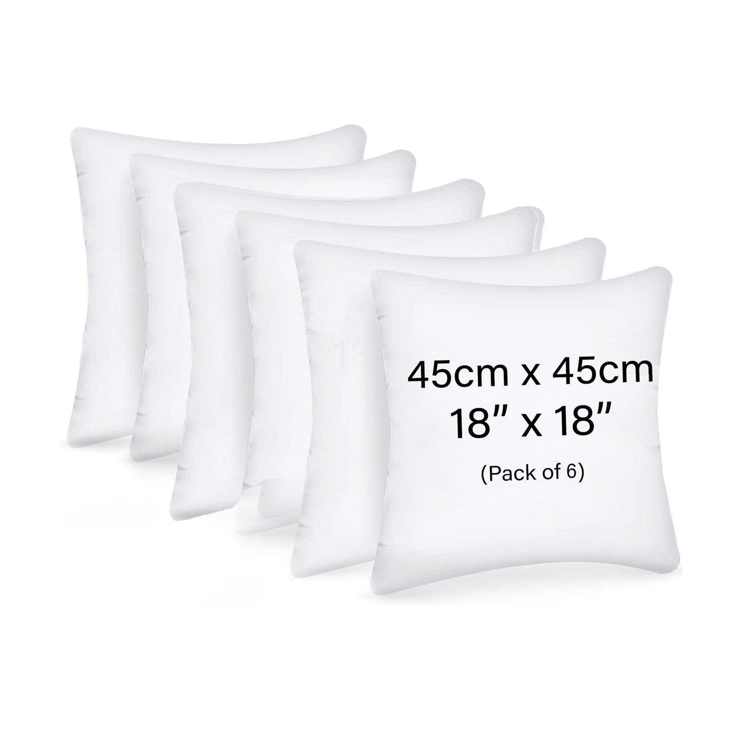 Cushion inserts, 45cm x 45cm, Extra Fluffy & Super Soft Cushion Pads - White - Sunshine Comforts