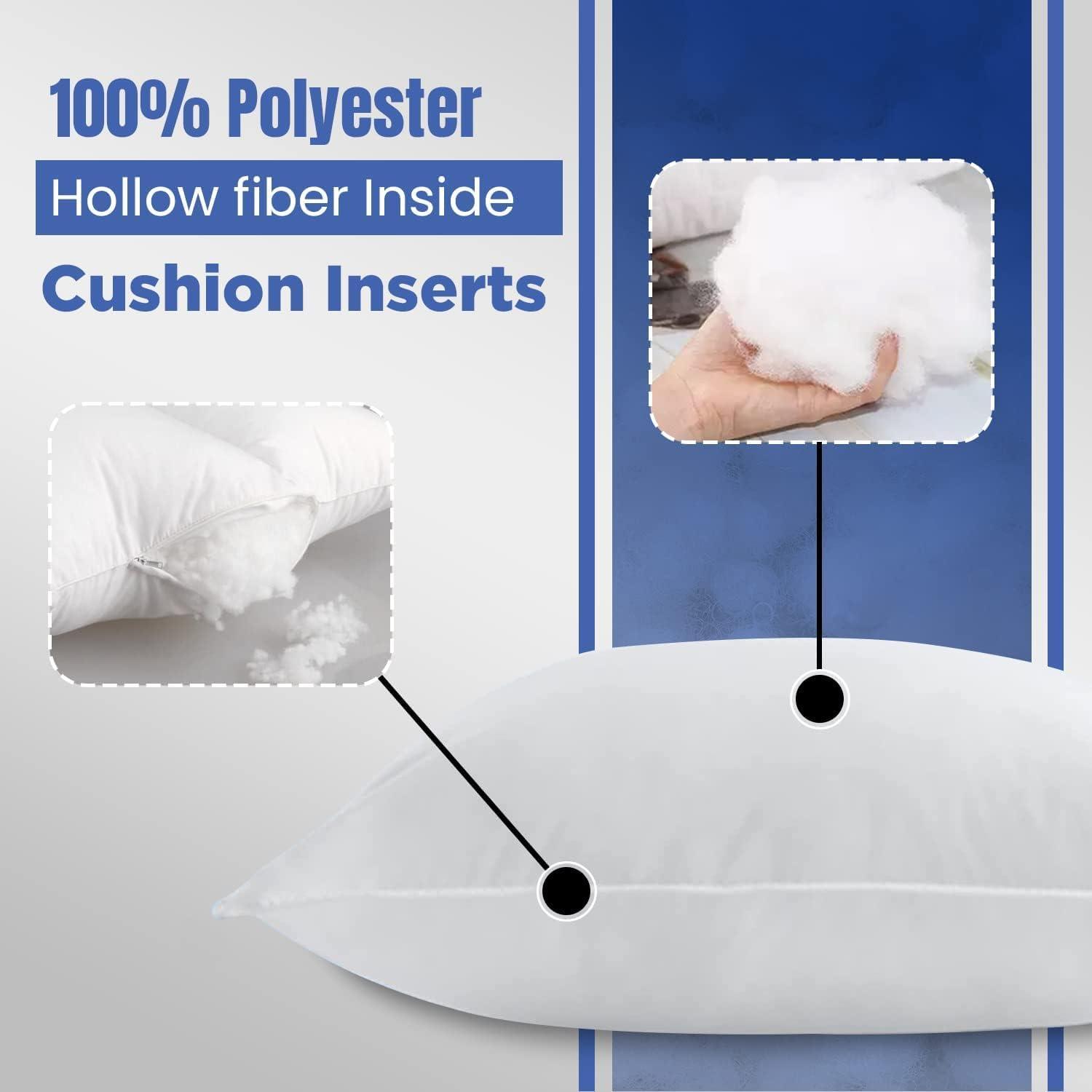 Cushion inserts, 45cm x 45cm, Extra Fluffy & Super Soft Cushion Pads - White - Sunshine Comforts