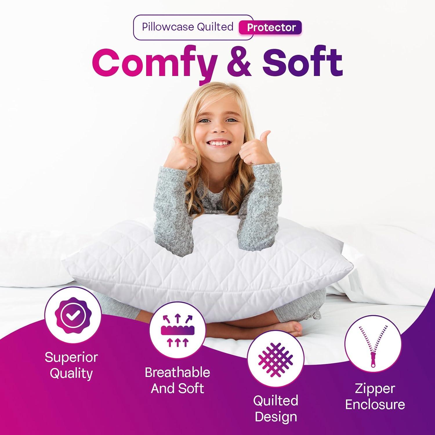 Quilted Mattress Protector With Quilted Pillow Protectors - Sunshine Comforts