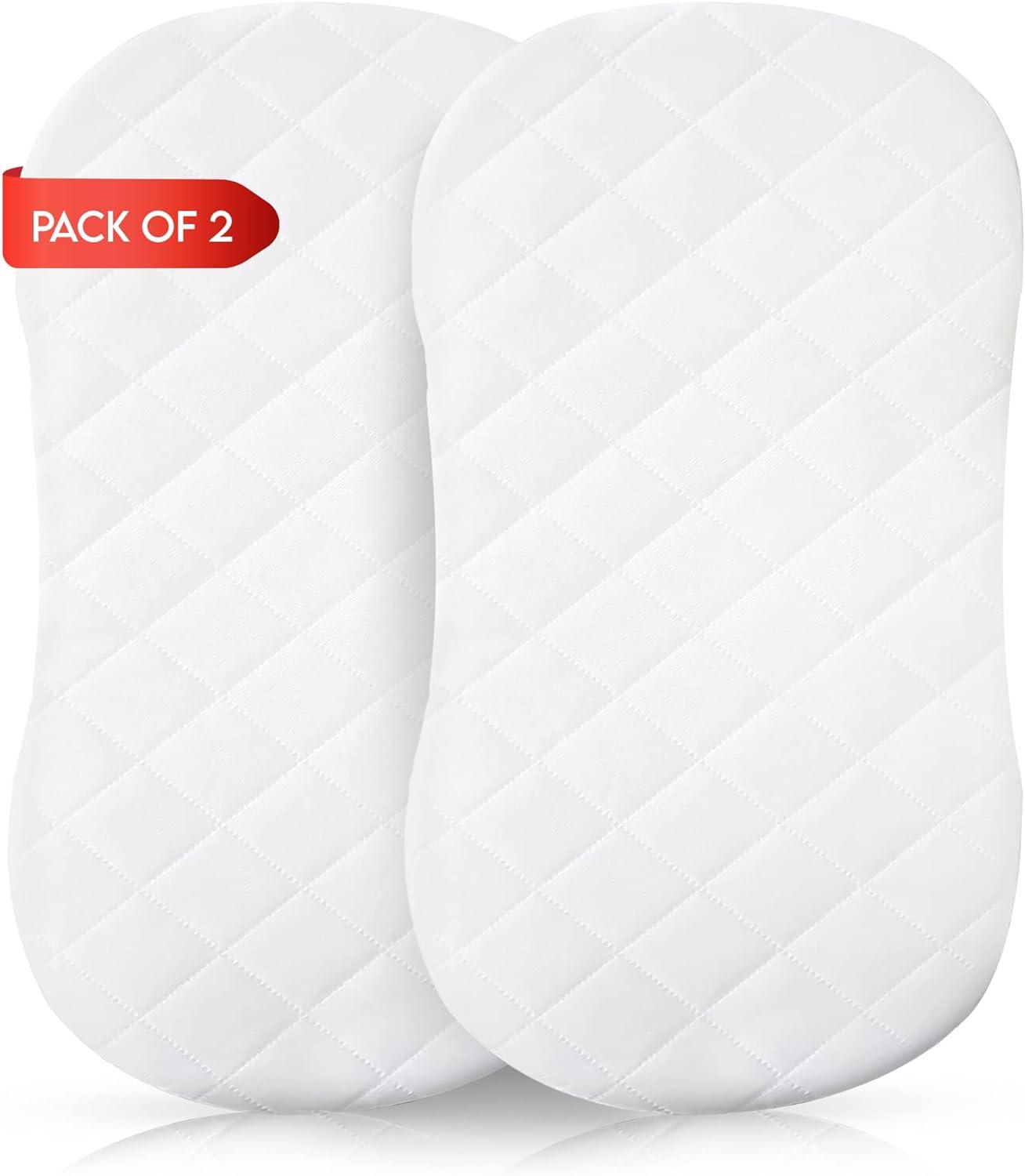 Waterproof Moses Basket Mattress Protector with Stretch Skirt (35 x 75cm) - Sunshine Comforts