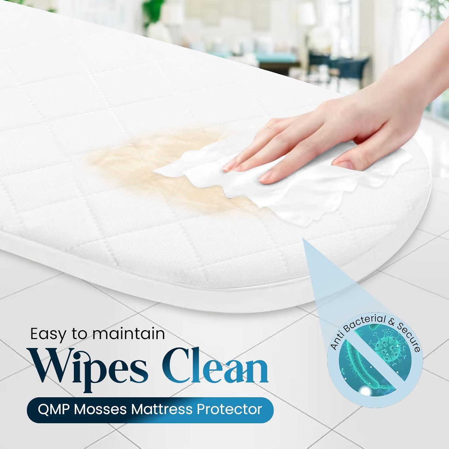 Waterproof Moses Basket Mattress Protector with Stretch Skirt (35 x 75cm) - Sunshine Comforts