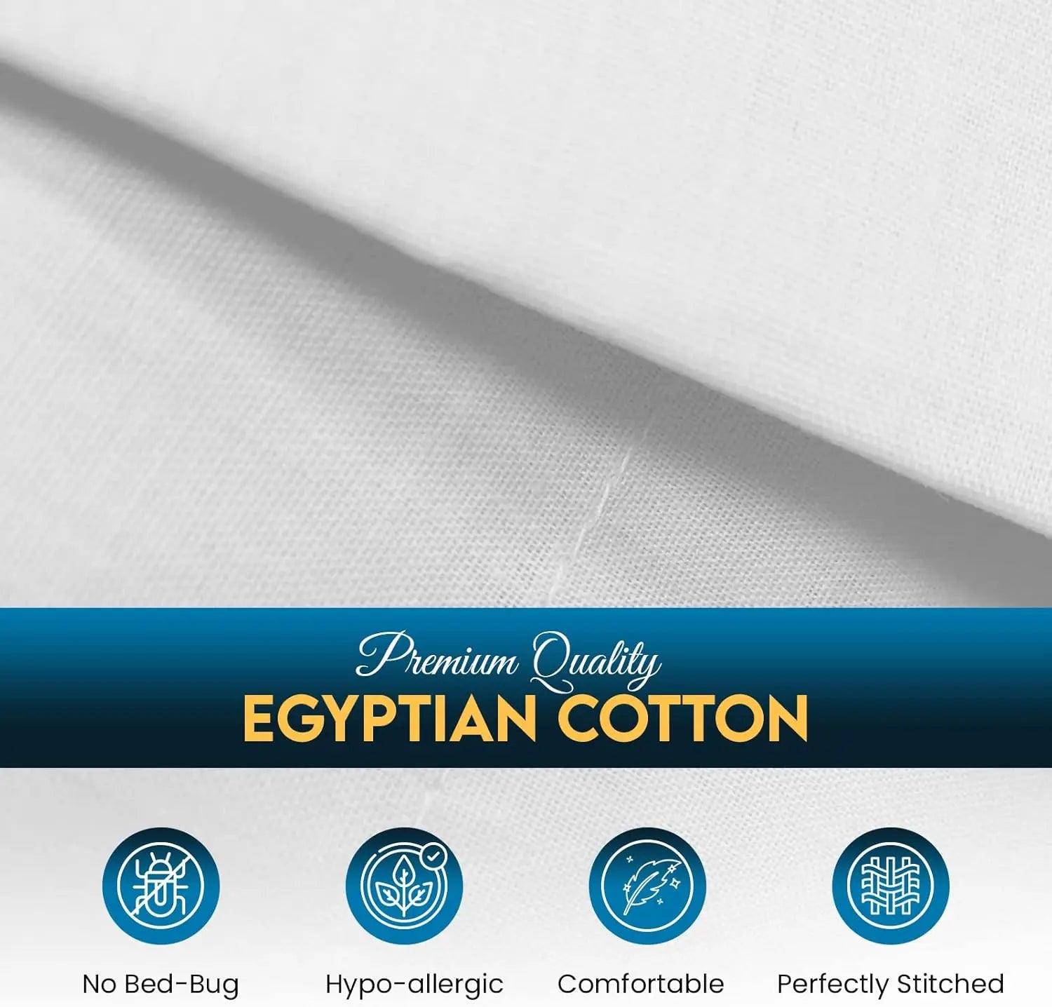 Egyptian Cotton Flat Sheet 200 Thread Count, Breathable, Anti Wrinkle, Shrink and Fade Resistant Flat Bed Sheets - Sunshine Comforts