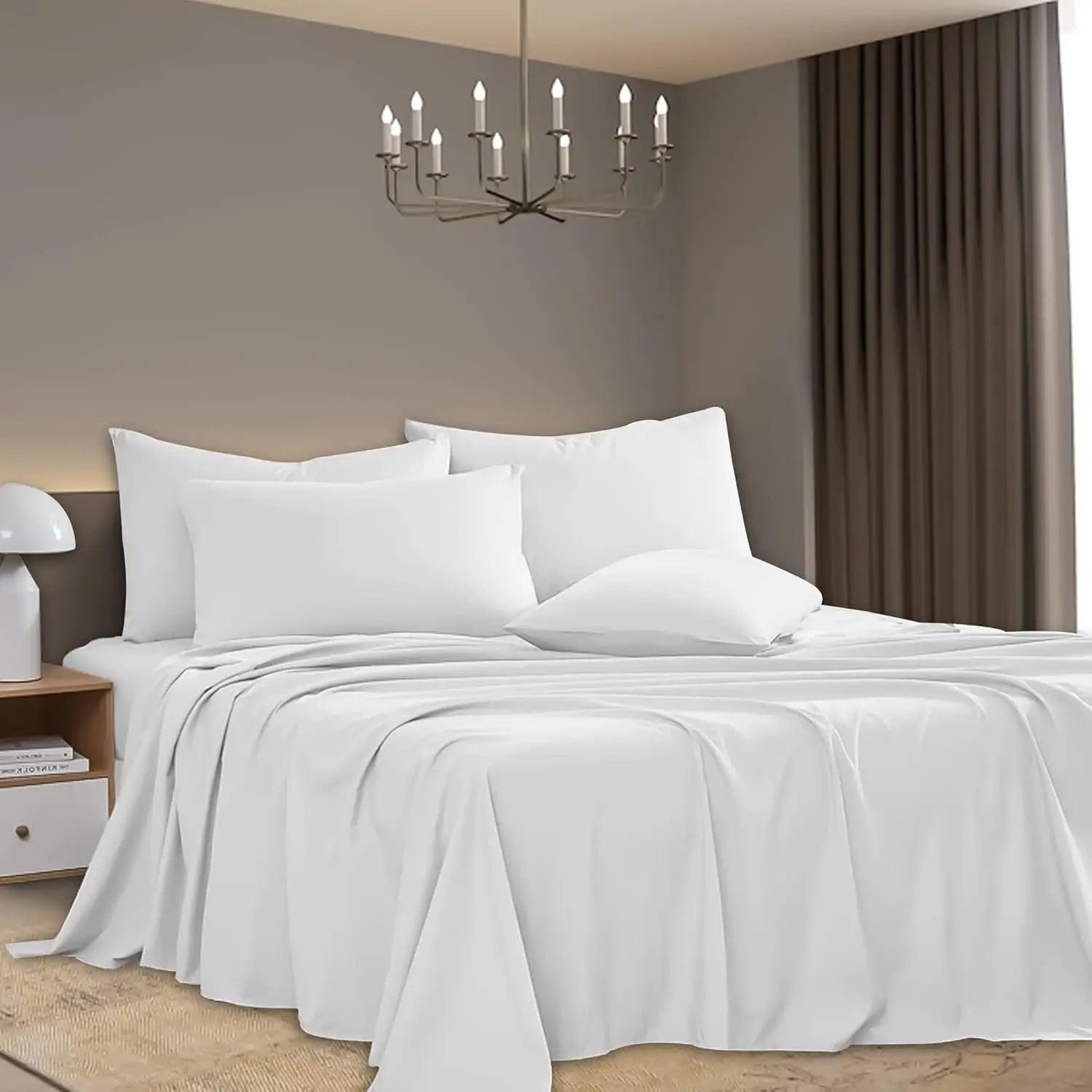Egyptian Cotton Flat Sheet 200 Thread Count, Breathable, Anti Wrinkle, Shrink and Fade Resistant Flat Bed Sheets - Sunshine Comforts