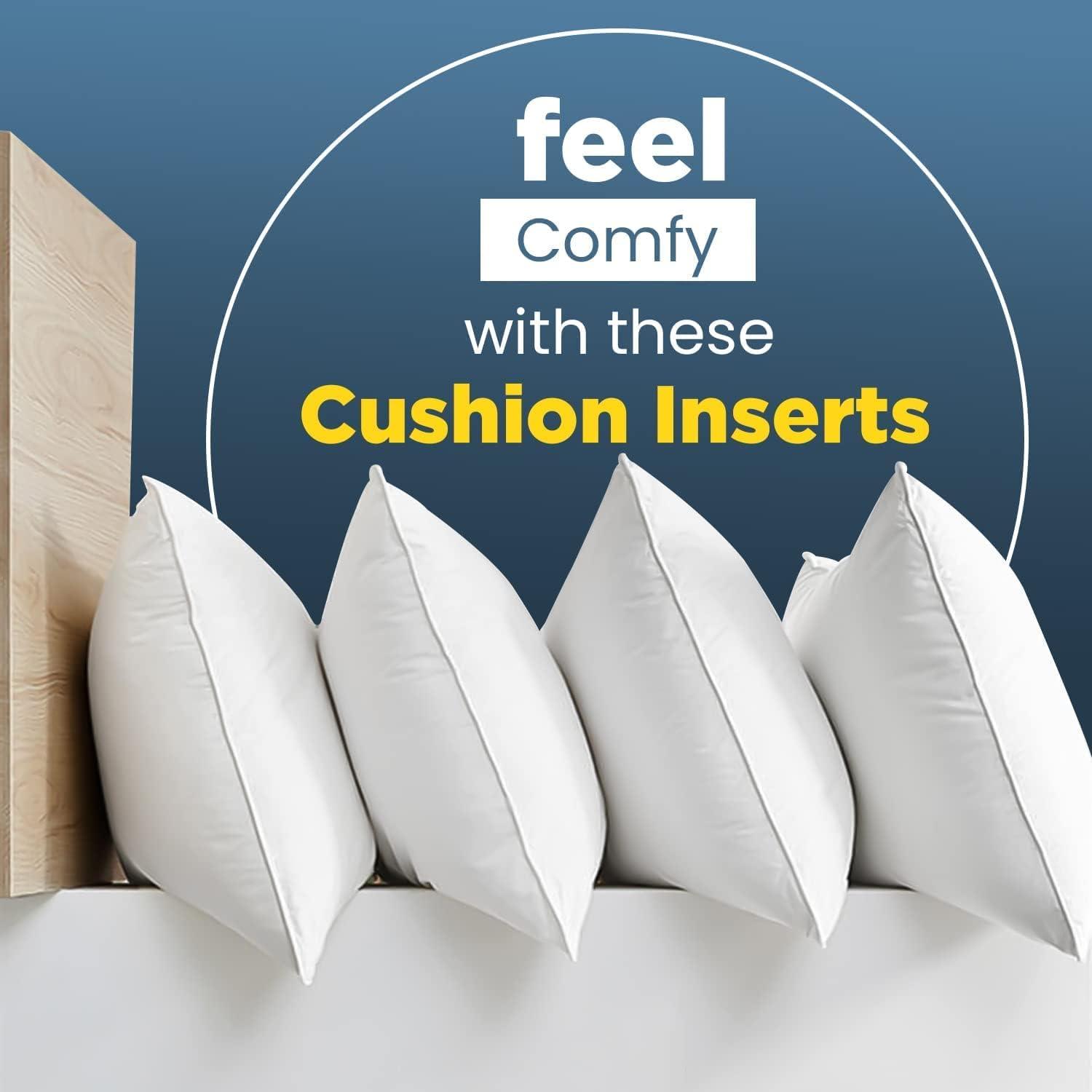Cushion inserts, 45cm x 45cm, Extra Fluffy & Super Soft Cushion Pads - White - Sunshine Comforts