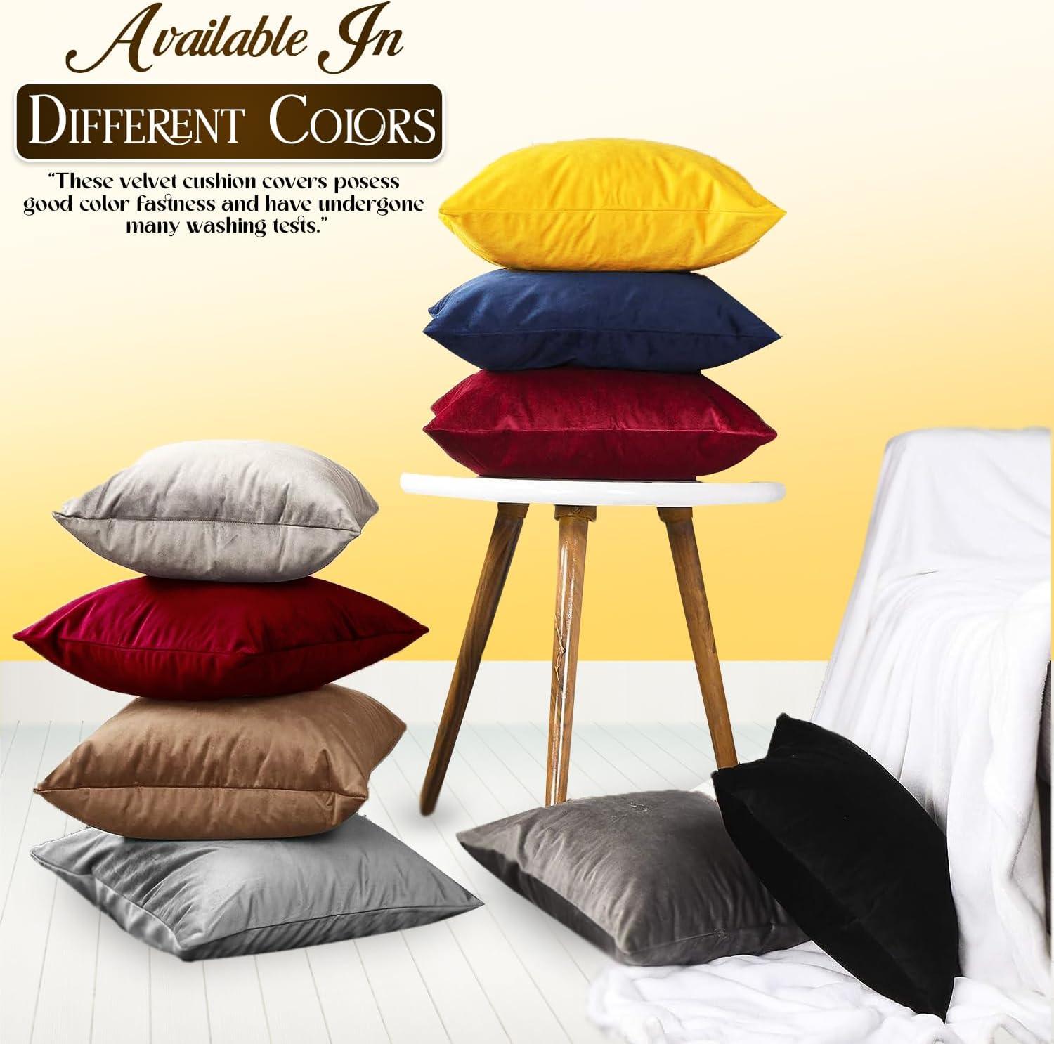 Velvet Cushion Covers – Cushion Covers 45 x 45 Fluffy Cushion Inners Covers Super Soft Cushion cover 18X18 velvet Square Pillow Cover - Sunshine Comforts