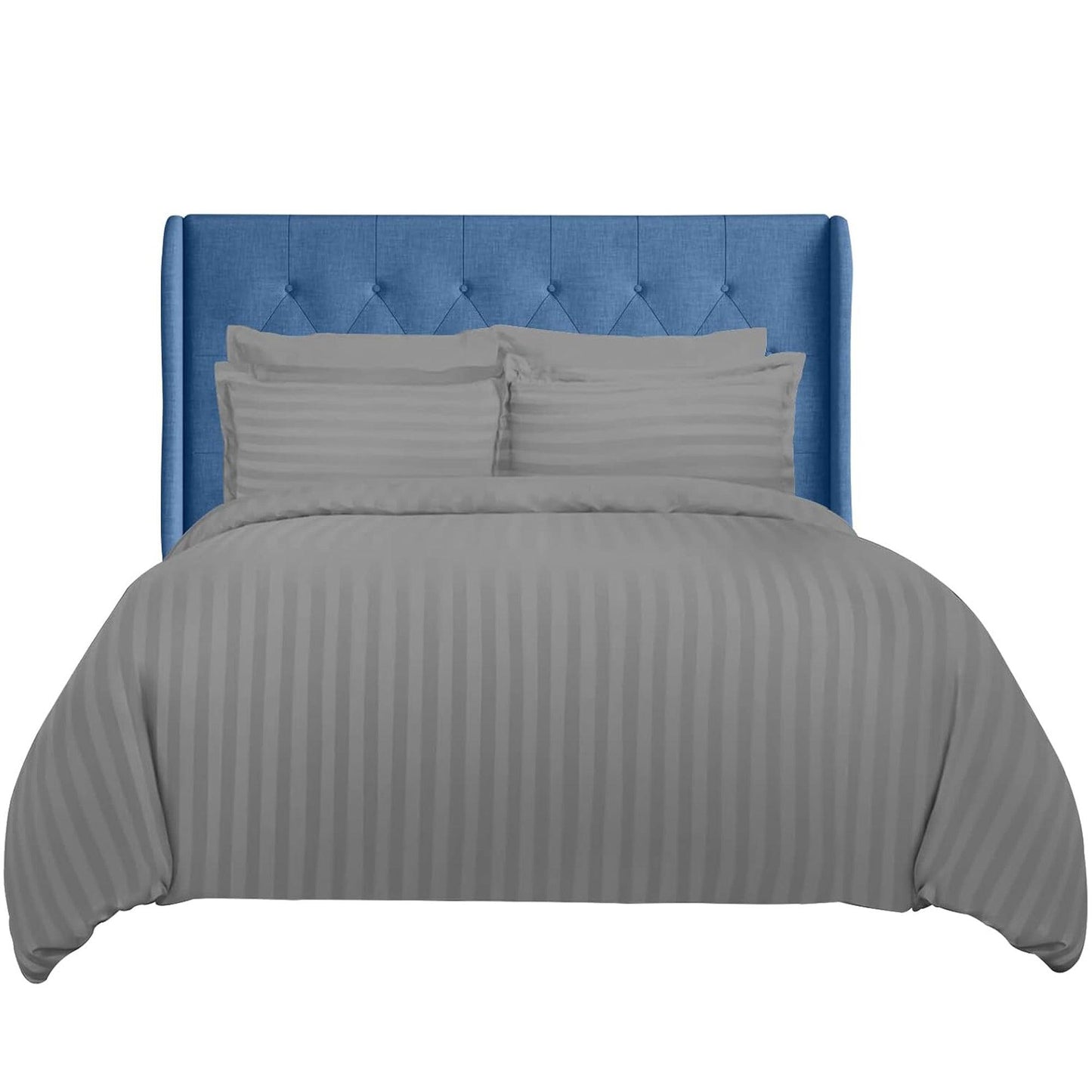 Duvet Cover - 3PC Hypoallergenic Satin Stripes Bedding Set with Pillow Cases - Sunshine Comforts