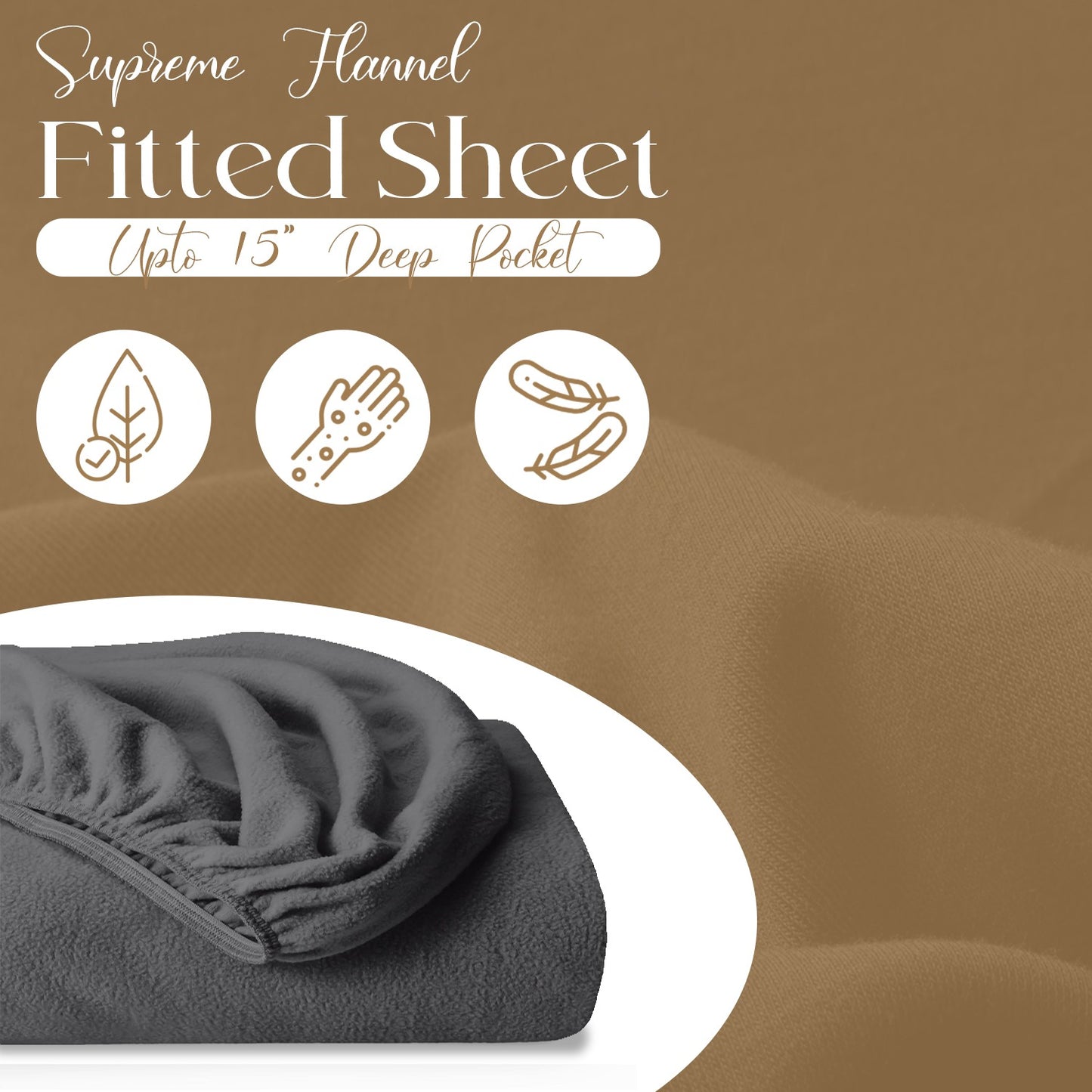 Flannel Fitted Sheet 25cm | Brushed Cotton