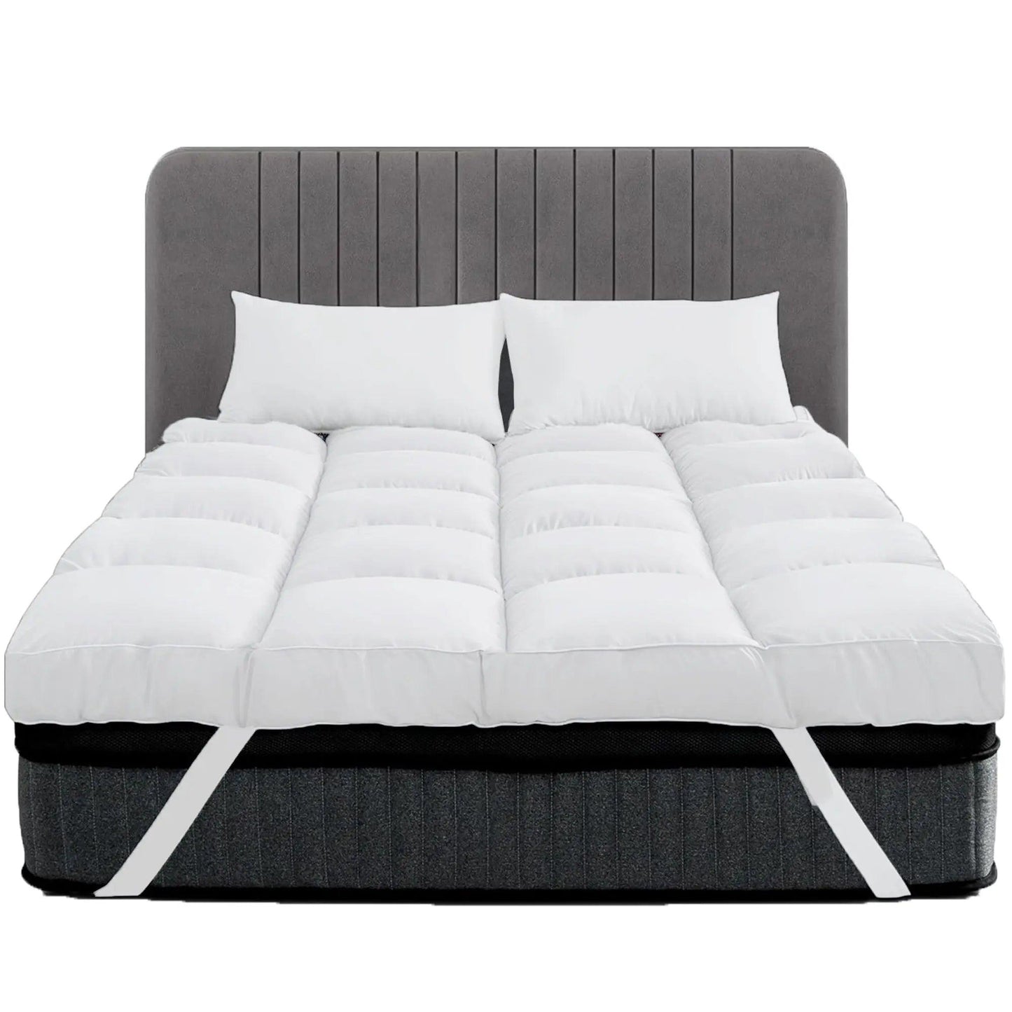 Super King Mattress Topper 10CM Extra Thick with 1000GSM Filling Fiber - Sunshine Comforts