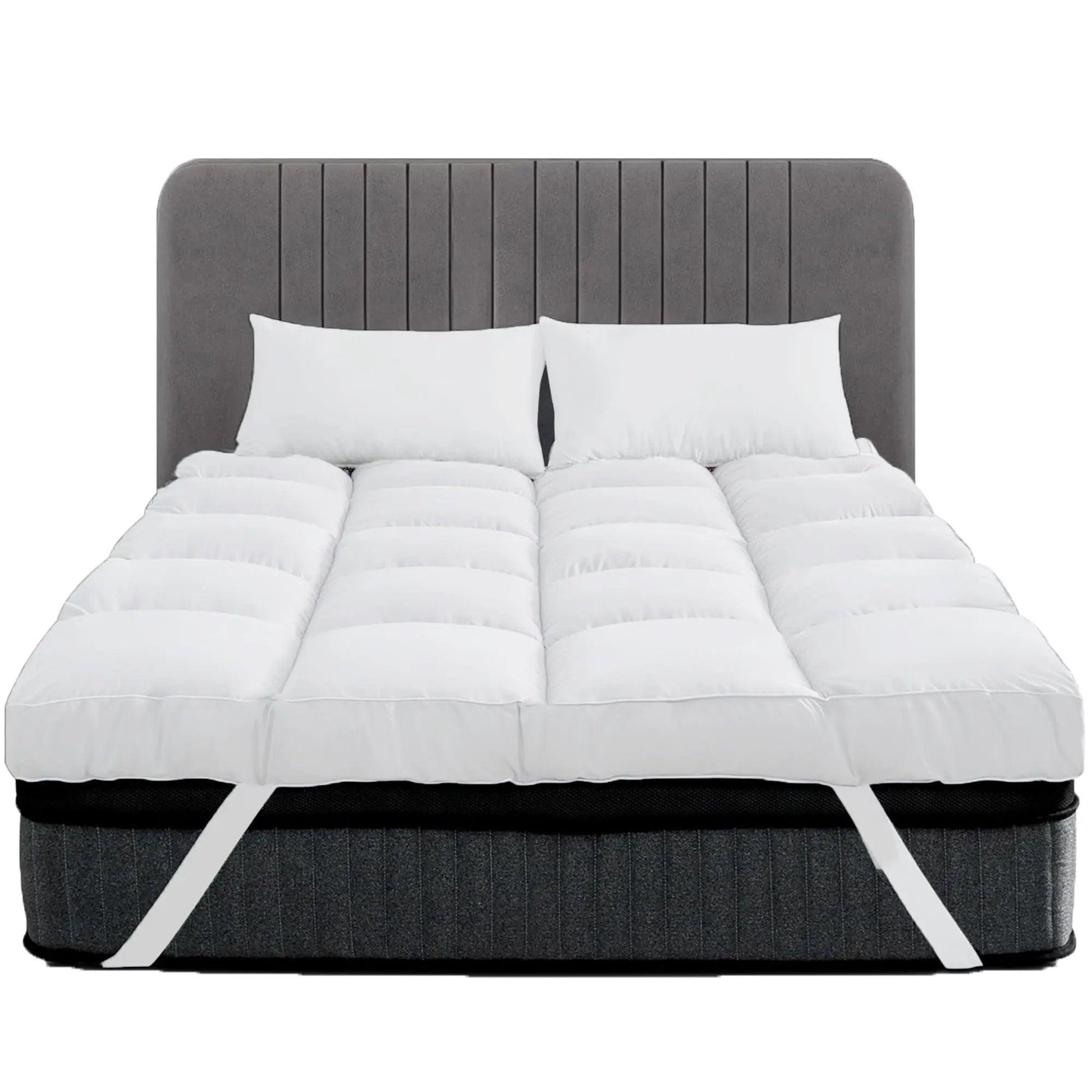 Super King Mattress Topper 10CM Extra Thick with 1000GSM Filling Fiber - Sunshine Comforts
