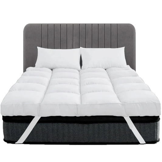 Super King Mattress Topper 10CM Extra Thick with 1000GSM Filling Fiber - Sunshine Comforts
