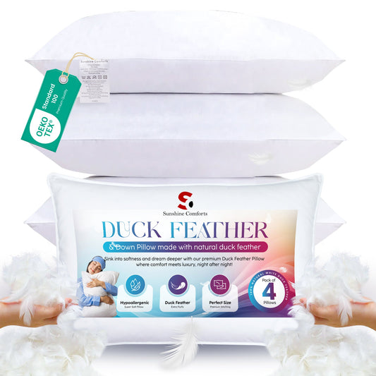 Duck Feather Pillows | 50x75 cm Sunshine Comforts