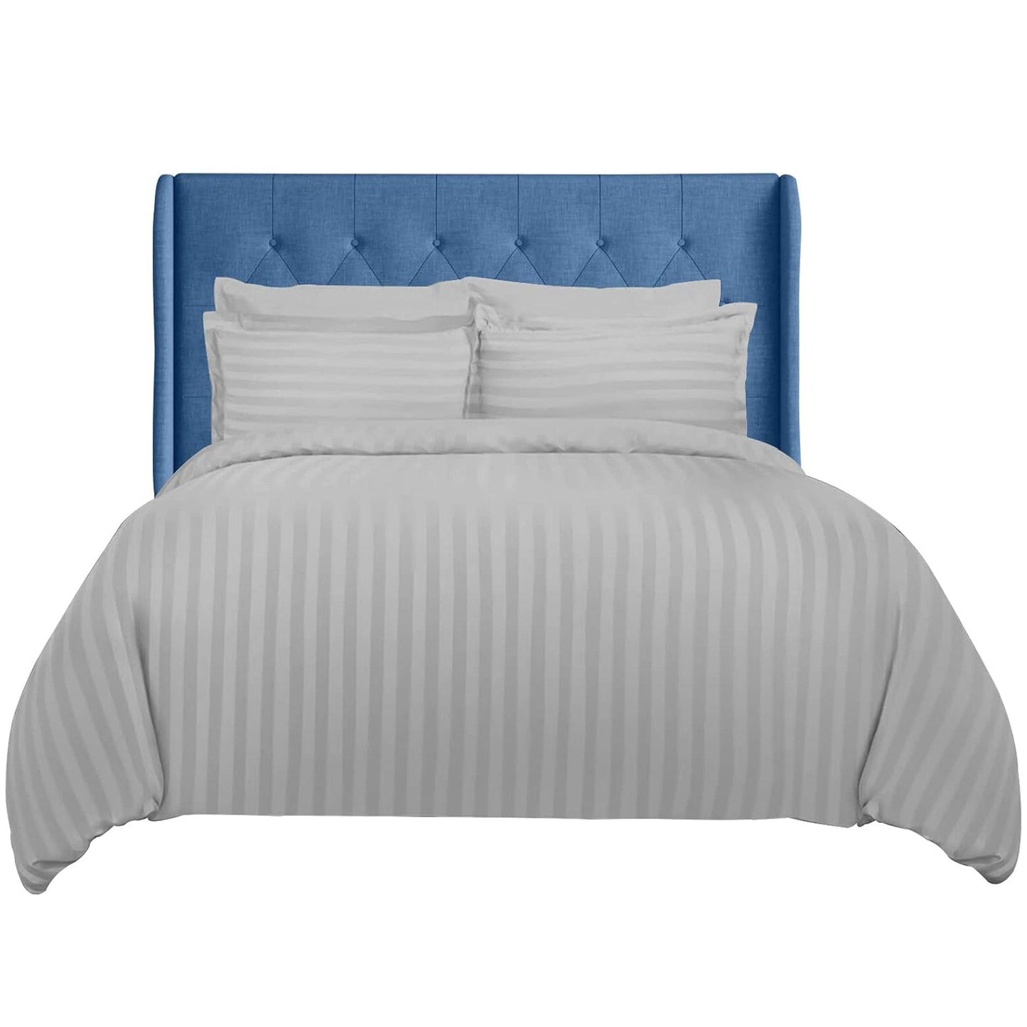 Duvet Cover - 3PC Hypoallergenic Satin Stripes Bedding Set with Pillow Cases - Sunshine Comforts